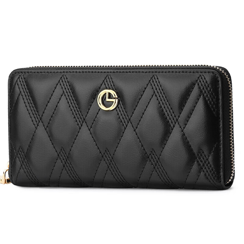 Goldlion Women's Wallet Fashionable Long Zipper Wallet Money Clip Gift Box New Year's Gift Valentine's Day Gift Giving