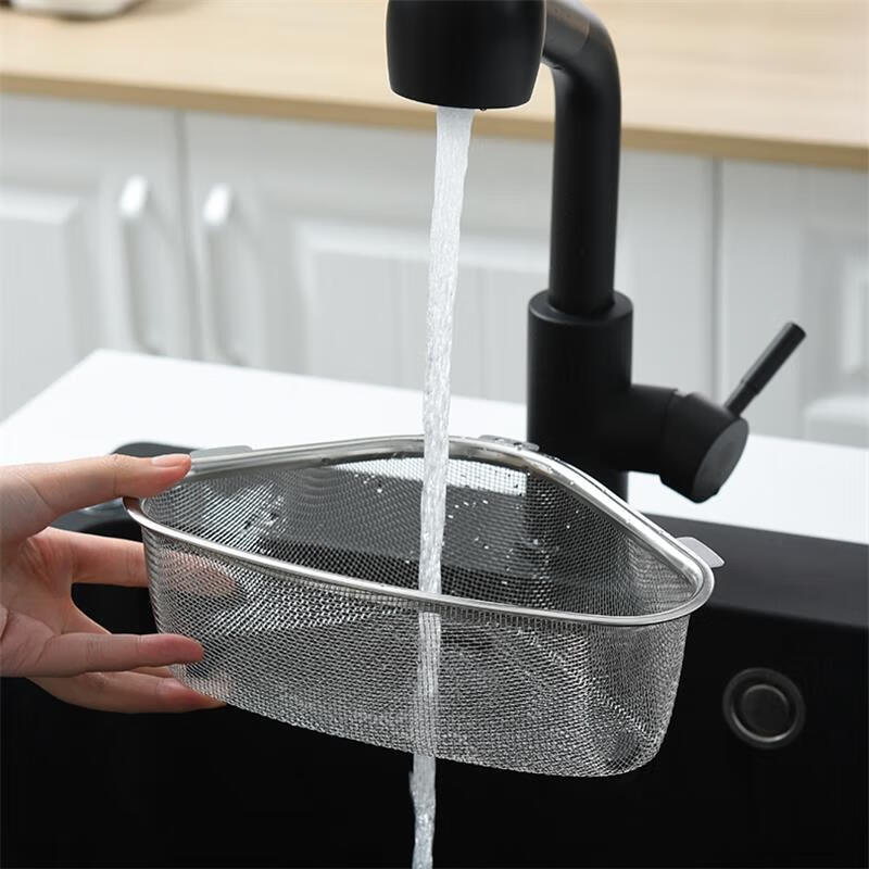 Meikejie stainless steel sink drain basket kitchen sink dishwashing basin leftovers filter mesh dishwashing sink drain rack hanging dual-use large