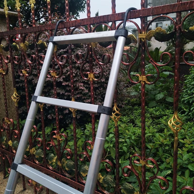 Magnesium Duoli (midoli) Omanruoli anti-slip telescopic ladder with hook straight ladder attic ladder bamboo ladder engineering ladder 2 m 6 telescopic ladder with hook