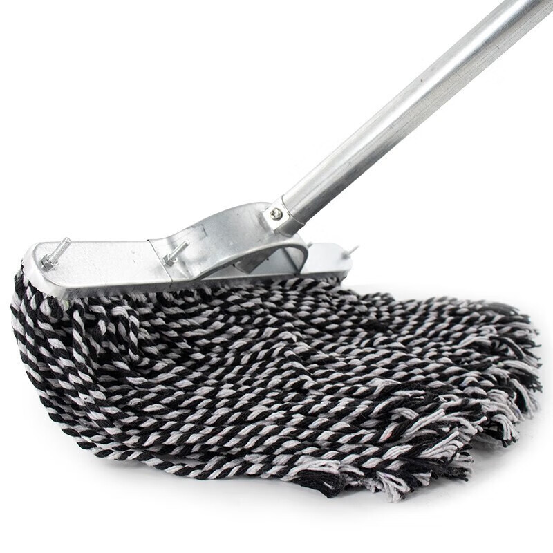 Hasdick dust push flat mop, 60CM black and white reinforced steel rod, office housekeeping, factory workshop, shopping mall cleaning, water absorption, decontamination, removable (1 pack) HKW-37