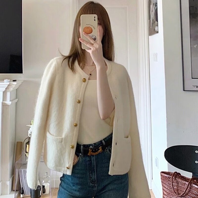 Langsha Xiaoxiang style jacket women's autumn and winter new style 2025 small short cardigan jacket high-end foreign style tops for women