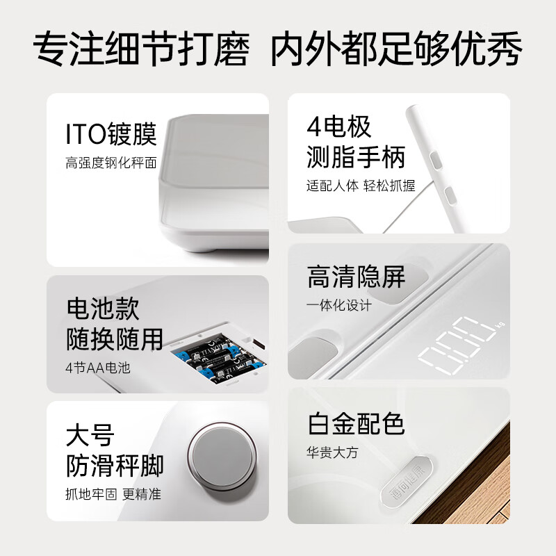 Mint Health Eight-Electrode Intelligent Body Fat Scale Pro Bluetooth Weight Scale Accurately Measures and Weighs the Weight Loss Period