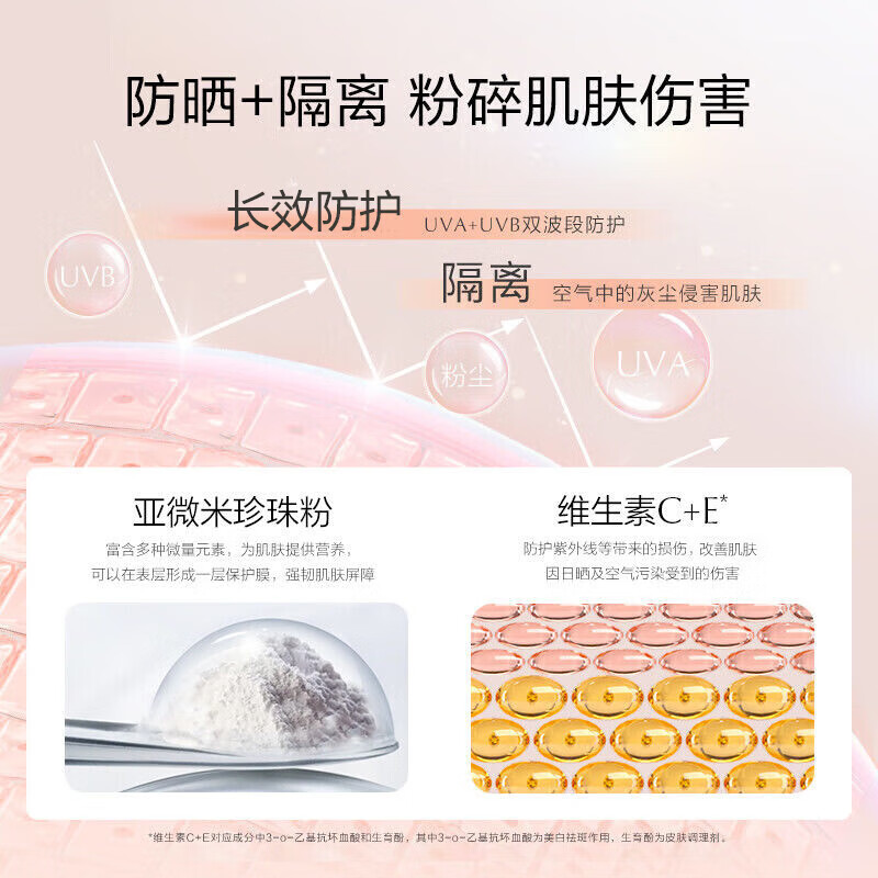 Oshiman Pearl Whitening and Brightening Isolating Sunscreen Cream Sunscreen, Whitening and Concealer Three-in-One Makeup Primer and Brightening Skin Care Products for Women Whitening and Brightening Isolating Cream 40g