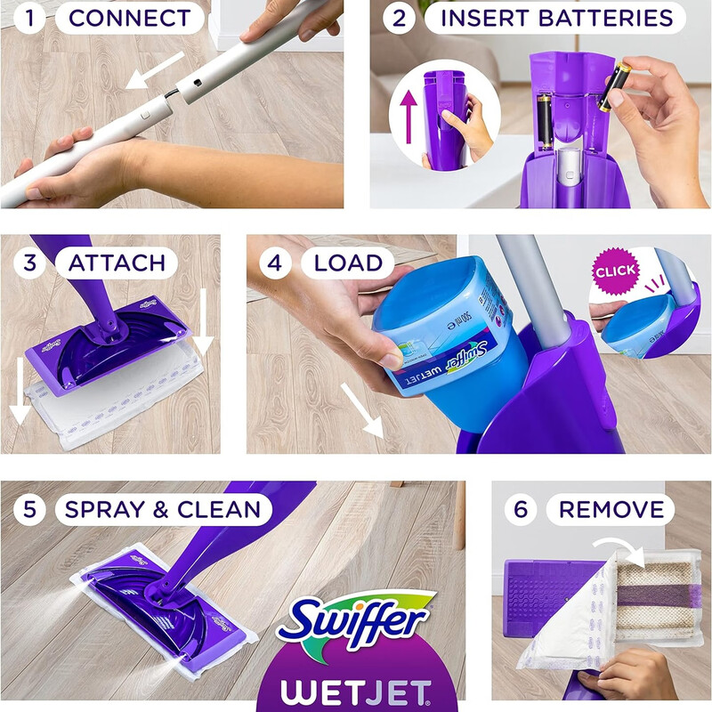 SWIFFER imported from the United States Swiffer WET JET mop electric dual nozzle water spray mop dry towel cleaner replacement electric mop dry towel 16 pieces