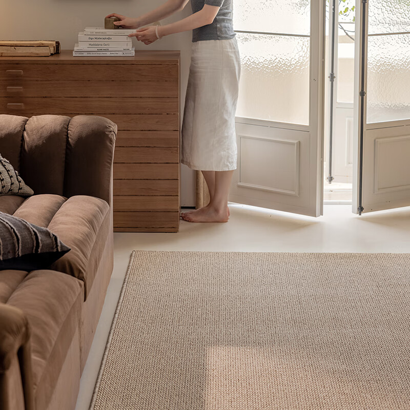 Melonte glue-free, formaldehyde-free, antibacterial, anti-mite, environmentally friendly carpet, pet-friendly, anti-scratch, wear-resistant, washable, customizable size, sea view, 2.4m*1.6m, 1 piece