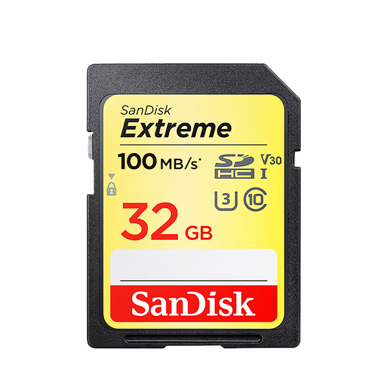 SanDisk 32GB SD memory card 4K V30 U3 C10 camera memory card reading speed 100MB/s writing speed 60MB/s high-speed continuous shooting mirrorless/SLR camera