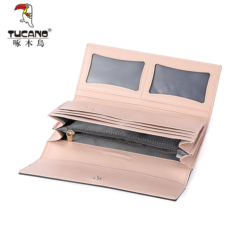 Woodpecker (TUCANO) Wallet Women's Long Wallet Card Holder Two-in-One Classic Print Large Capacity Wallet New Year's Day Birthday Gift