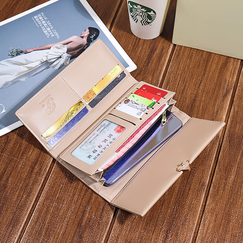 Kangaroo (KANGAROO) long wallet women's fashionable and exquisite women's clutch 2025 new large capacity coin purse card holder for women pink