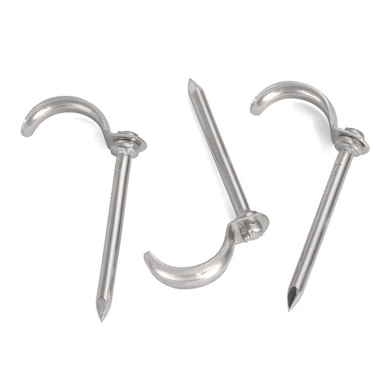 Jinggong (JINGGONG) 4/6 points/1 inch stainless steel water pipe hook hook pipe nail fixing nail PPR/PVC hot melt pipe fixing nail pipe nail stainless steel 4 points/6 points (55 long) (10 pieces) It is recommended to drill holes first