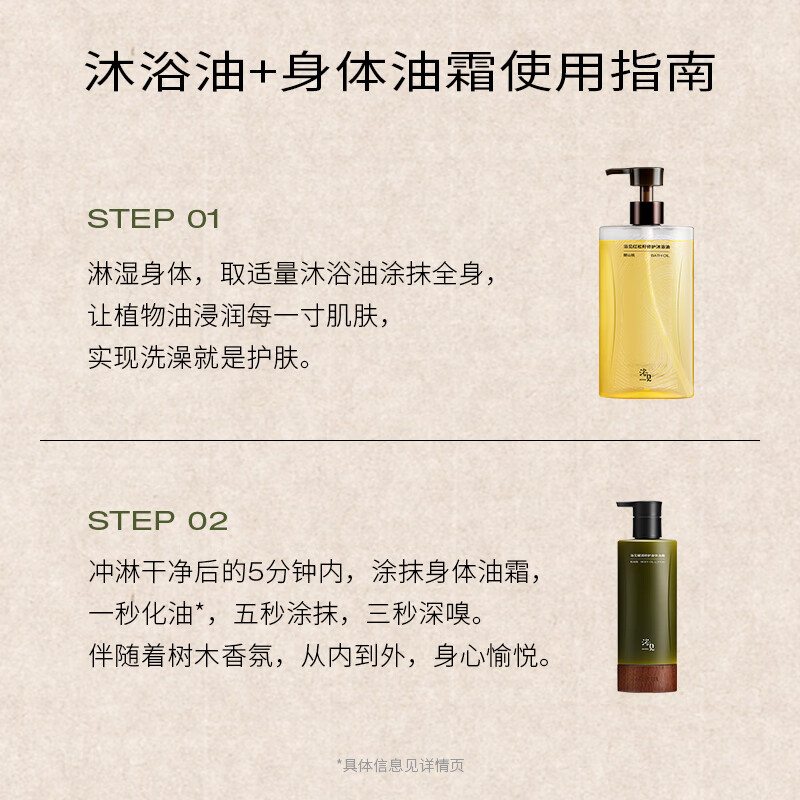 Yumi Red Pine Seed Repairing and Moisturizing Fragrance Bath Oil + Condensing Repairing Body Oil Cream Fragrant Autumn and Winter Wash and Care Set Pomelo Forest Deep Bath Oil + Xianyuncypress Body Oil Cream