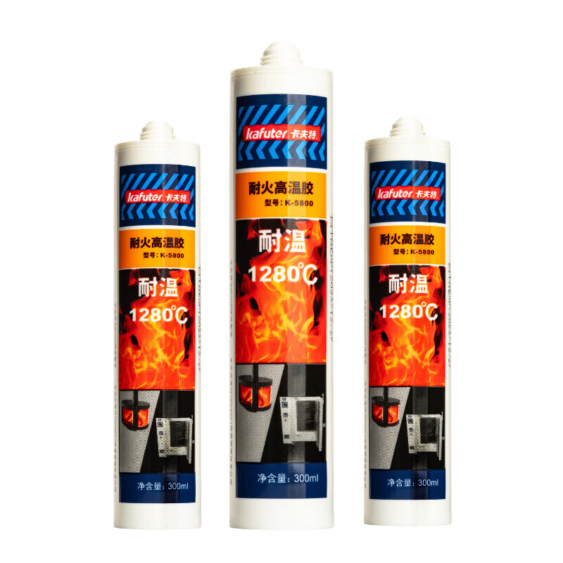 Kafter fire retardant glue K-5800 high temperature resistant sealant smoke pipe range hood exhaust pipe waterproof mildew proof flame retardant glass glue structural glue white 300ml