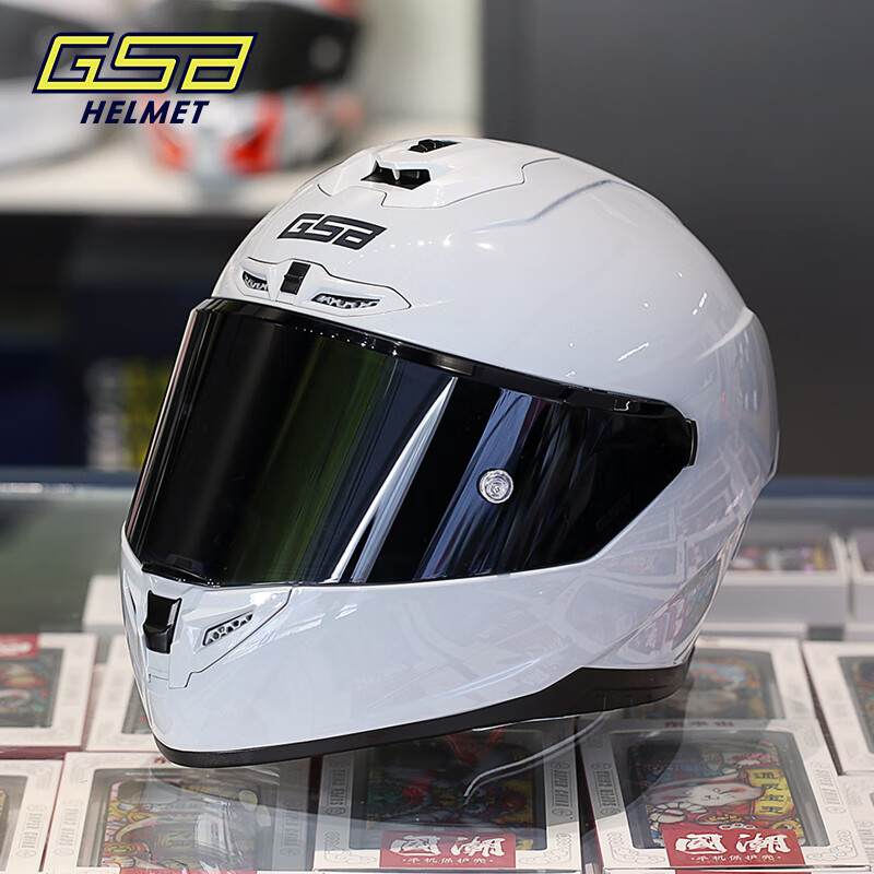 GSBgsb helmet s-361 motorcycle helmet 3C certified full-face helmet for all seasons (reserved Bluetooth headphone slot) cool gray with transparent lens (SF Express) XXXL (60-61 head circumference recommended)