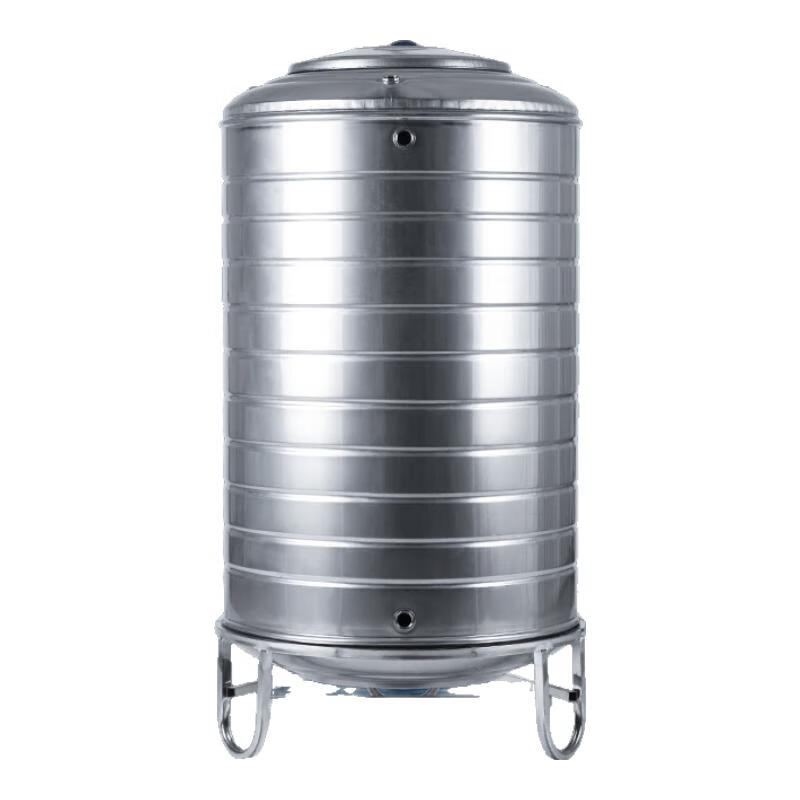 Stainless steel water tank water tower water storage tank household water storage rooftop solar cool water bucket 304 customized 2 tons - diameter 130 height 150 - bracket 30cm