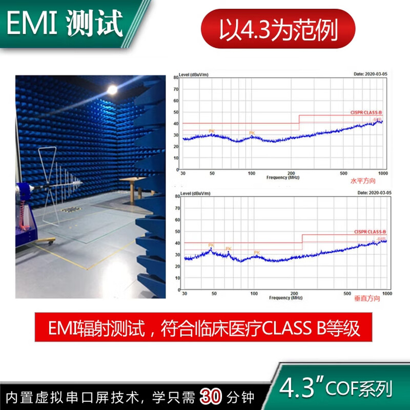 Kaiyuanda 480*272 ultra-thin COF serial screen M series medical TTL/with configuration/LUA touch screen resistive touch