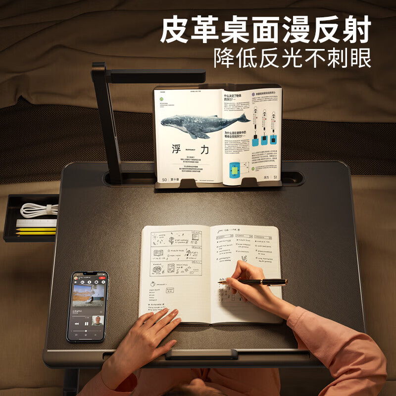 Sai Whale K8 Bed Computer Desk Study Table Increased Lift Folding Table Lazy Home Mobile Writing Table with Lights