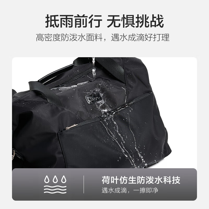 Hermes instant travel bag large capacity women's fitness bag men's lightweight handbag outdoor sports bag black