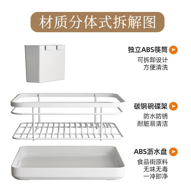 Jingyan kitchen dish rack drain bowl rack for bowls and chopsticks drain basket bowl and plate storage rack countertop drain bowl rack