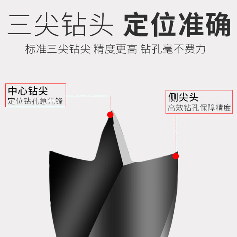 Beautiful woodworking twist drill hand electric drill drilling positioning tool support drill set wholesale round handle three-point woodworking drill bit woodworking twist drill yellow set 3-10mm