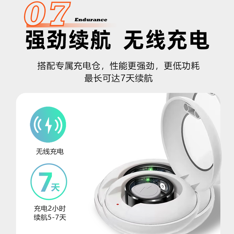 NUIBC smart ring blood sugar, blood pressure, blood lipids, uric acid, heart rate, blood oxygen, sleep monitoring, health risk assessment ring, smart ring, holiday gift for elders, men and women, silver PRO blood sugar, blood pressure, blood lipids, uric acid upgraded model, No. 7, finger circumference/circumference 56mm