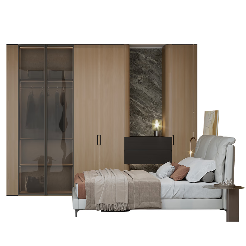 Shangpin Home Furnishing Whole House Customized Wardrobe, Italian Style Corner Cloakroom, Wardrobe Whole Furniture Customization, Prepayment (Non-Commodity Price)