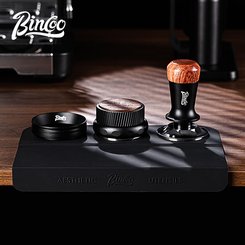 Bincoo corner coffee pressing pad silicone pressing hammer powder dispenser storage bar mat multi-functional anti-slip mat