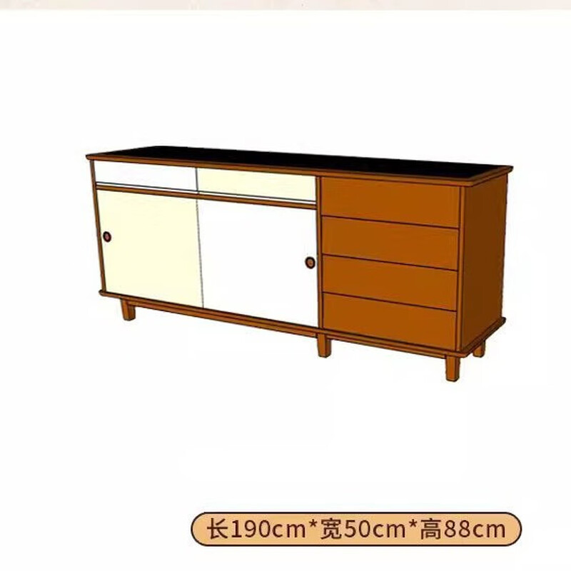 Kezitu customized solid wood sideboard home small apartment multi-functional storage locker living room retro sliding door locker pine 210cm