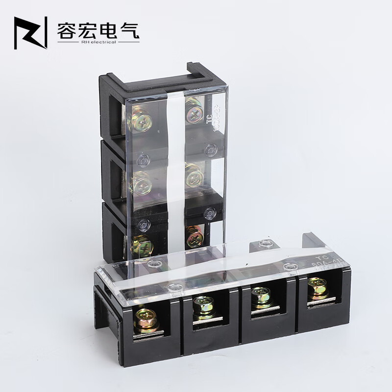 TC60/100/150/200/300/400A high current terminal block 2/3/4/5P copper terminals TC604/60A4 positions