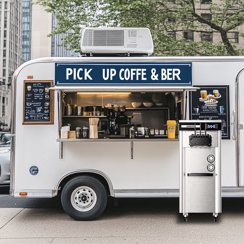 Donper commercial ice cream machine vertical soft ice cream machine cone machine fully automatic milk tea shop equipment ice cream machine CKX400 mobile power supply 8 degrees