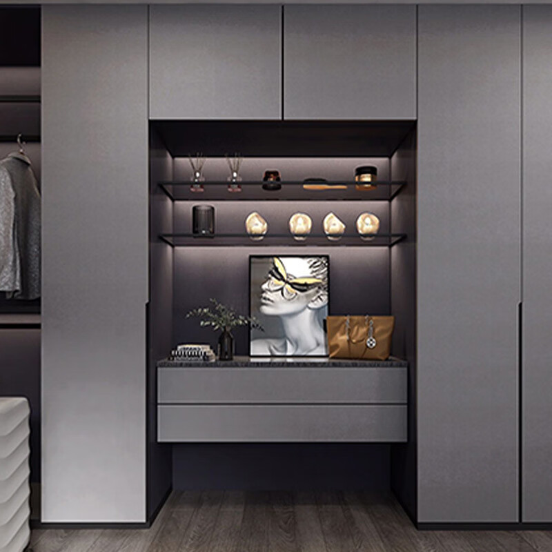 Kezitu customized Guangzhou Foshan solid wood sideboard whole house customized factory furniture one door to top modern simple wardrobe Bansen Yuan Ace E0 multi-layer board cabinet + E0 European pine square meters