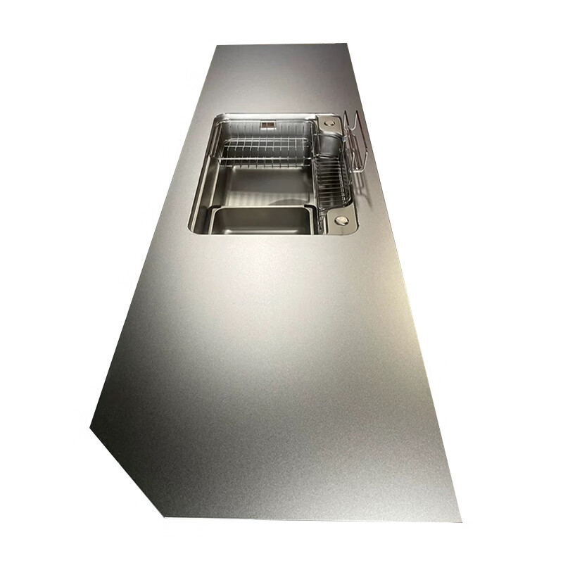 Wen Yijia 304 stainless steel anti-scratch kitchen countertop desktop sink integrated scratch-resistant board cabinet bar snow crystal steel 304 6MM 600*customized