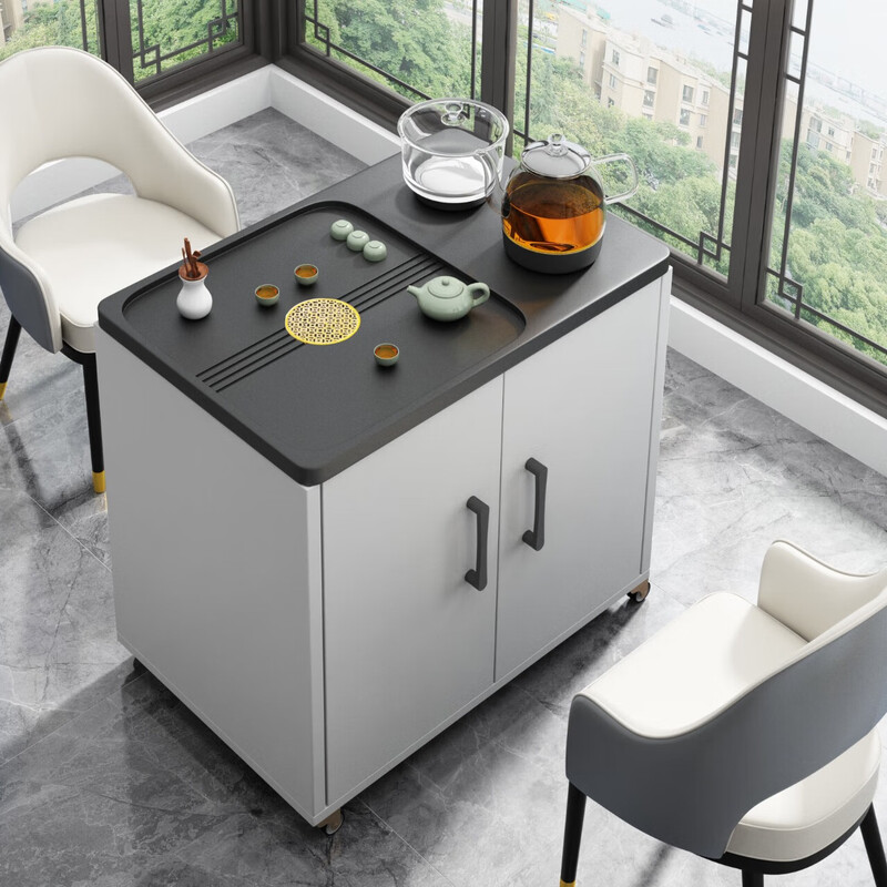 Haloden mobile tea table household small tea cart balcony small tea table kettle integrated table sofa side light luxury tea cabinet single table 60*40*67 free full set of induction cooker tea set Jingsufa-delivery to your home