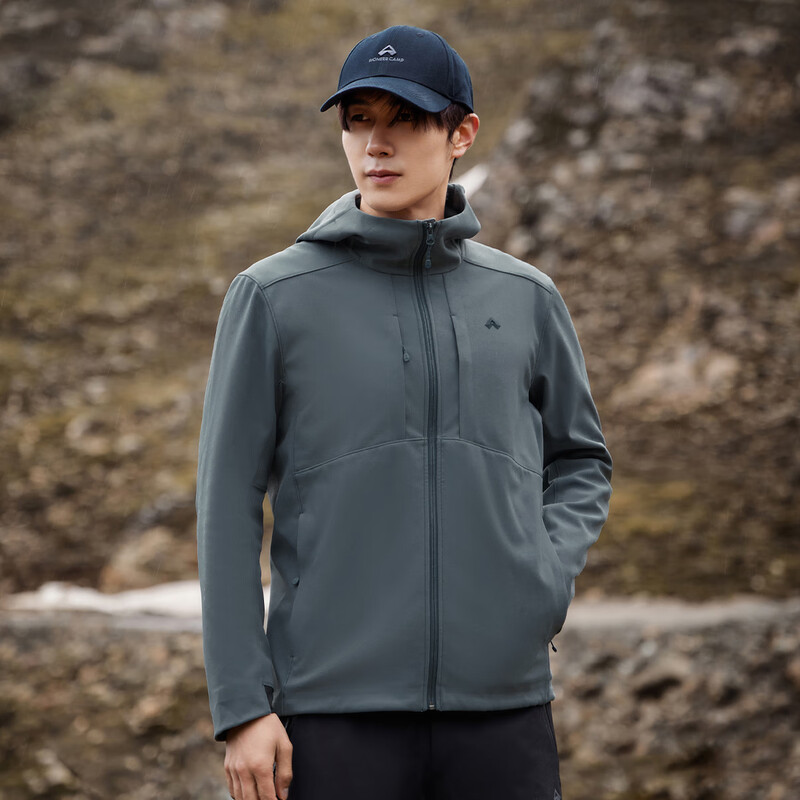 Pathfinder hooded soft shell jacket for men, outdoor sports mountaineering hiking jacket, spring and autumn men's jacket