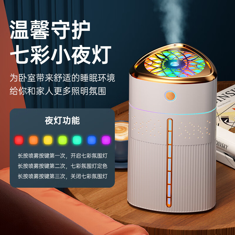 New household large-capacity humidifier desktop office air atomizer usb car triangle humidifier green electroplating model more than 40 units