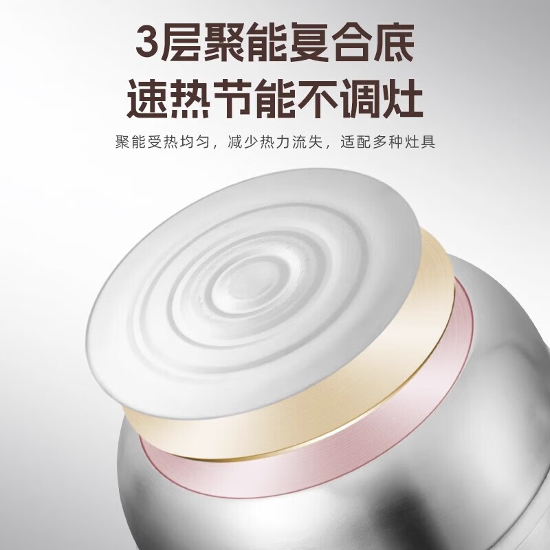Thickened stainless steel steamer household multi-layer steamer stew steamer steamer fish pot steamed buns induction cooker gas stove special thickened soup steamer three layers 28cm