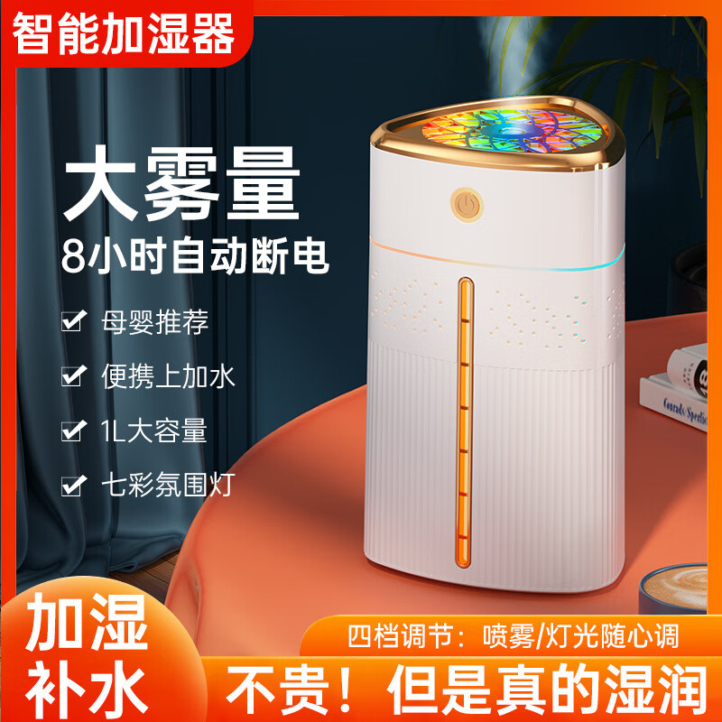 New household large-capacity humidifier desktop office air atomizer usb car triangle humidifier green electroplating model more than 40 units