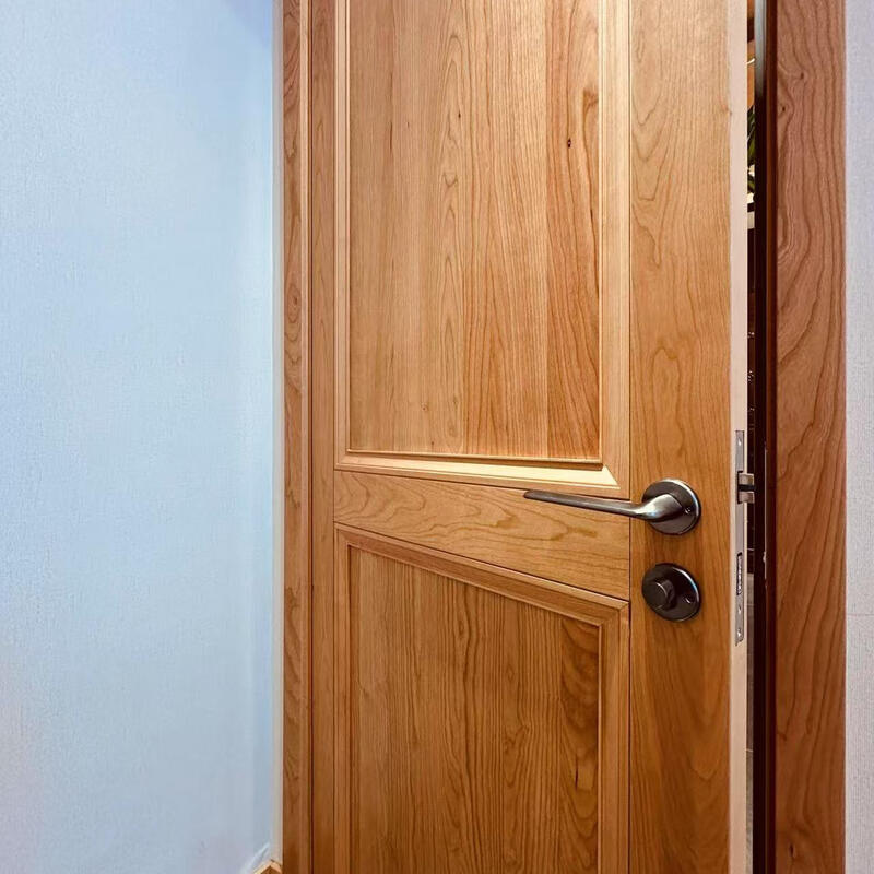 Wen Yijia North American red cherry log bathroom door indoor room door bedroom kitchen double door villa whole house North American red cherry