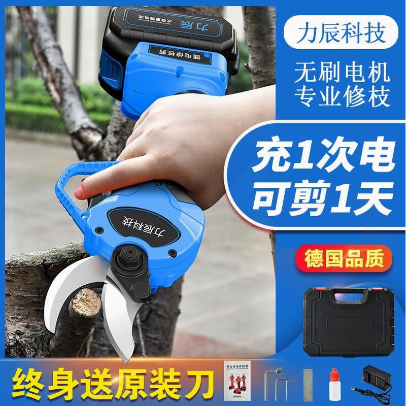Lichen Technology (Lichen) imported from Germany Lichen Technology electric scissors lithium battery pruning shears rechargeable fruit tree thickening shears garden branches strong 5.0 super long standby king - dual batteries get 5 dollars