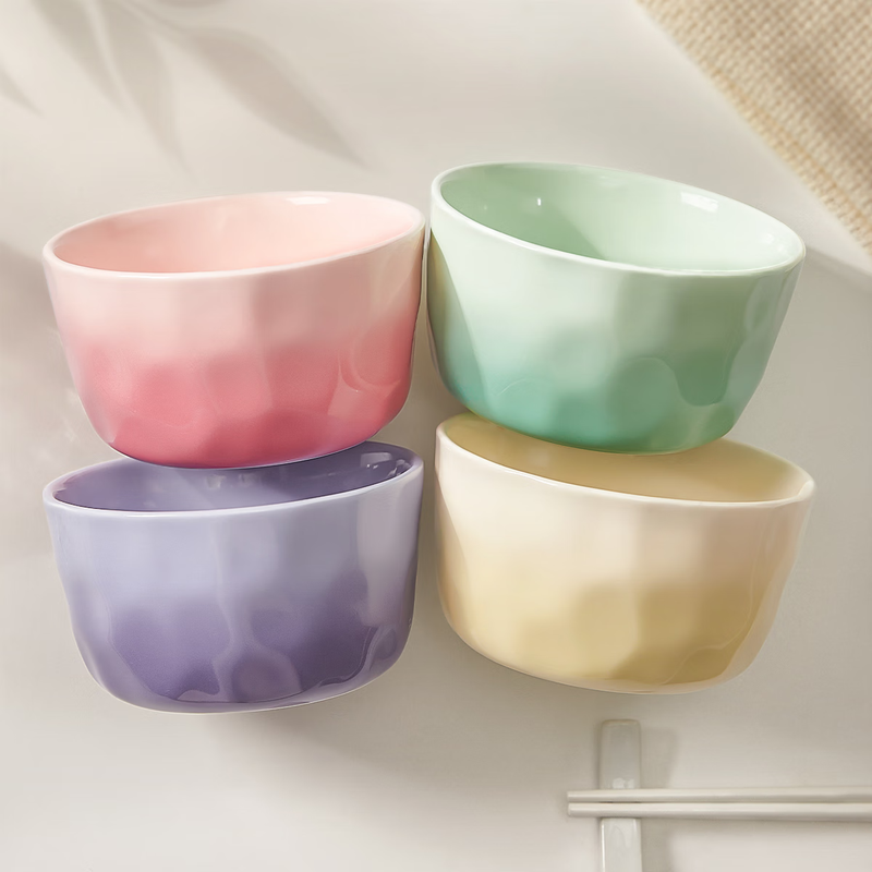 Ink color high-value ceramic rice bowl, personal use, new style home eating bowl, especially beautiful, 4 colors, one color bowl for each person