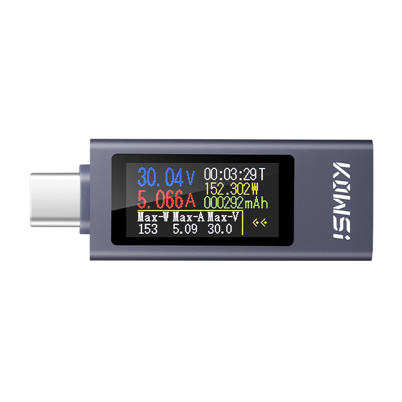 XMSJ Kovis typec mobile phone charging tester supports 12A high current PD DC voltmeter power meter color screen model 2302C