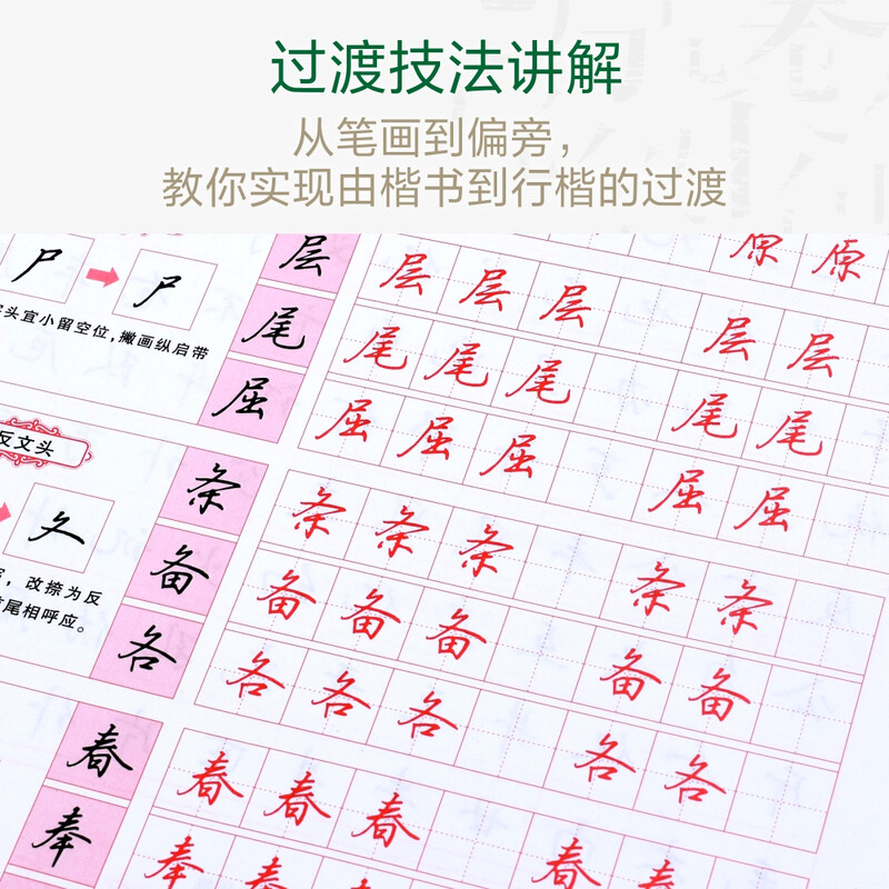 Huaxia Ten Thousand Volumes Wu Yusheng's regular script copying practice copybook 7000 commonly used words handwriting pen copybook for adults special calligraphy practice boys and girls students beginners hard pen calligraphy tracing red