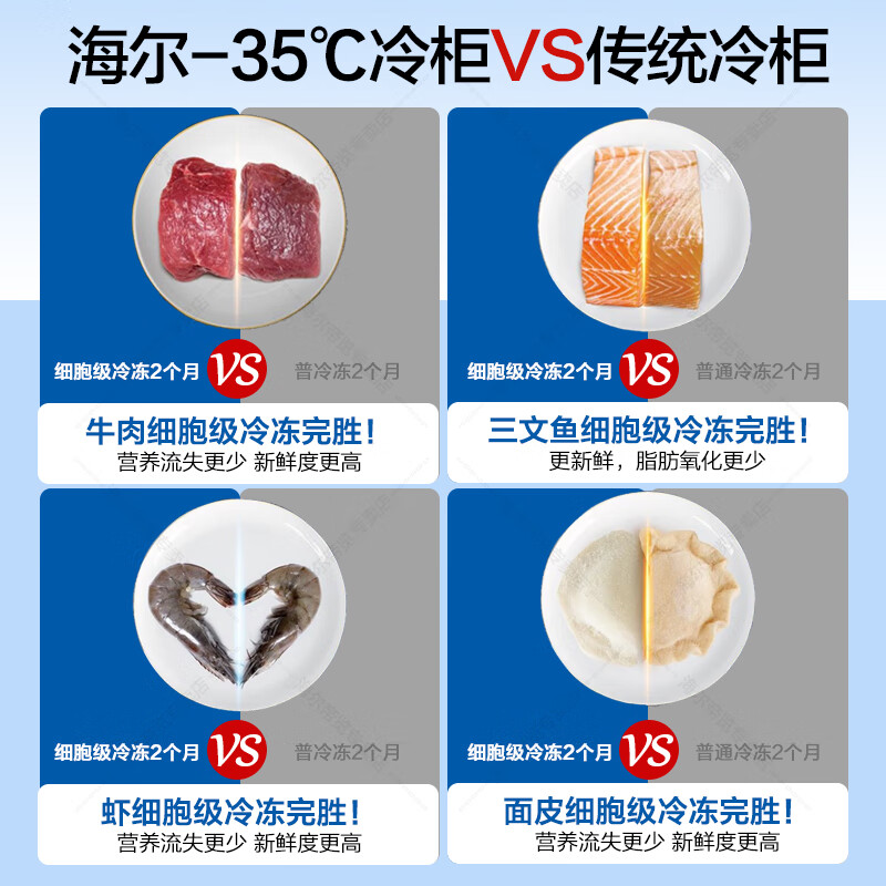 Haier Freezer Home Low Temperature Mini Freezer Freezer Refrigerator Freezer Switch Cryogenic Quick Freeze Subzero Small Freezer Xiao Fuhao 143GHPG9Z Side Temperature Control-35 143L