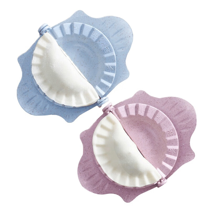 FANCYCHIC Dumpling Making Artifact Home Dumpling Wrap Mold Set Kitchen Tools Dumpling Tools Flower-shaped Dumpling Maker 2 Pack (1 Blue + 1 Pink)