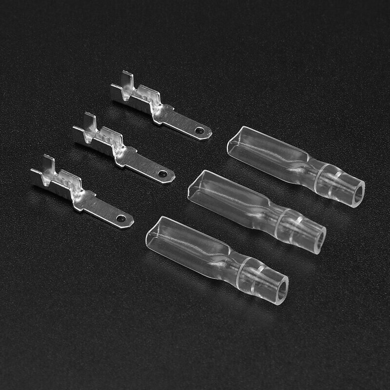 Huijun cold-pressed terminal terminal block plug-in wire connector male-female pair plug spring insert sheath 6.3 female + sheath 100 sets