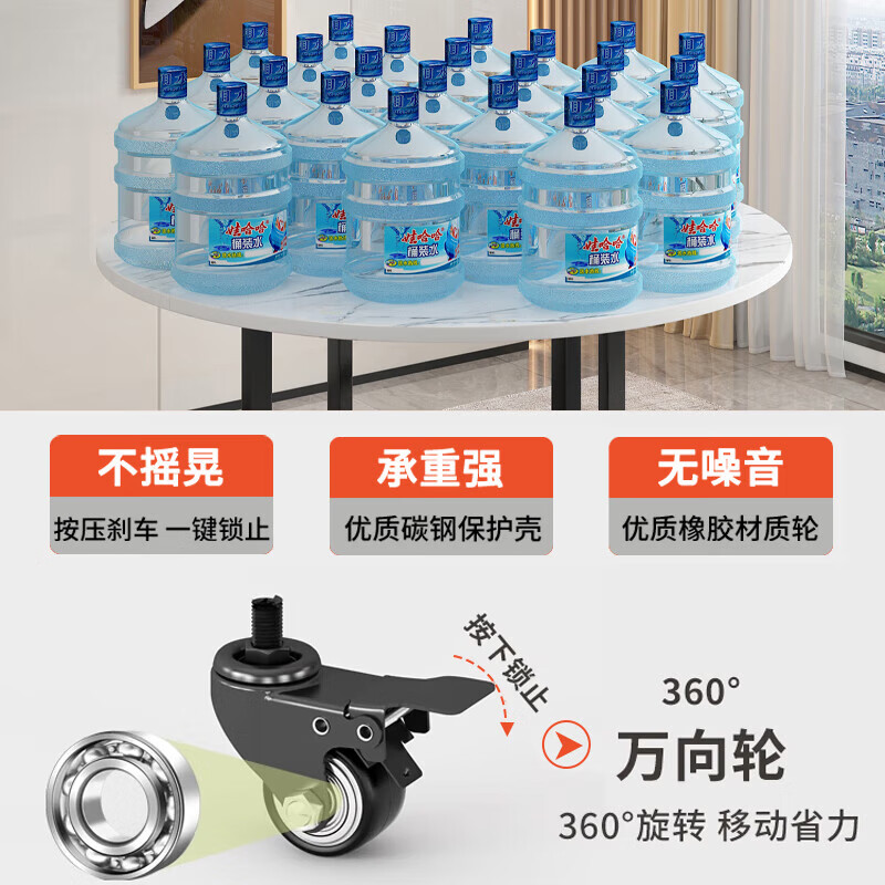 Chunshao folding table household dining table small apartment dining table simple rental room restaurant hotel movable large round table black walnut color 2.0 meters + 1.4 glass turntable