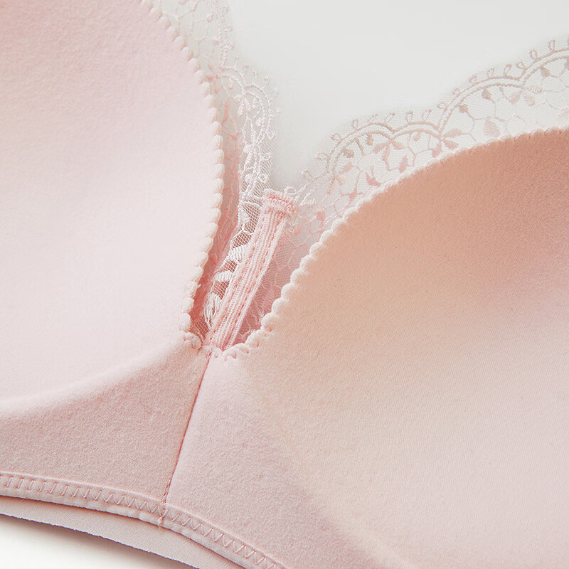 Ai Meili Spring Peach Blossom Gathering, Stable Support, Comfortable and Supportless 3/4 Medium Thick Sponge Mold Cup Bra for Women IM17BXA1 Peach Blossom Powder 30C 80B