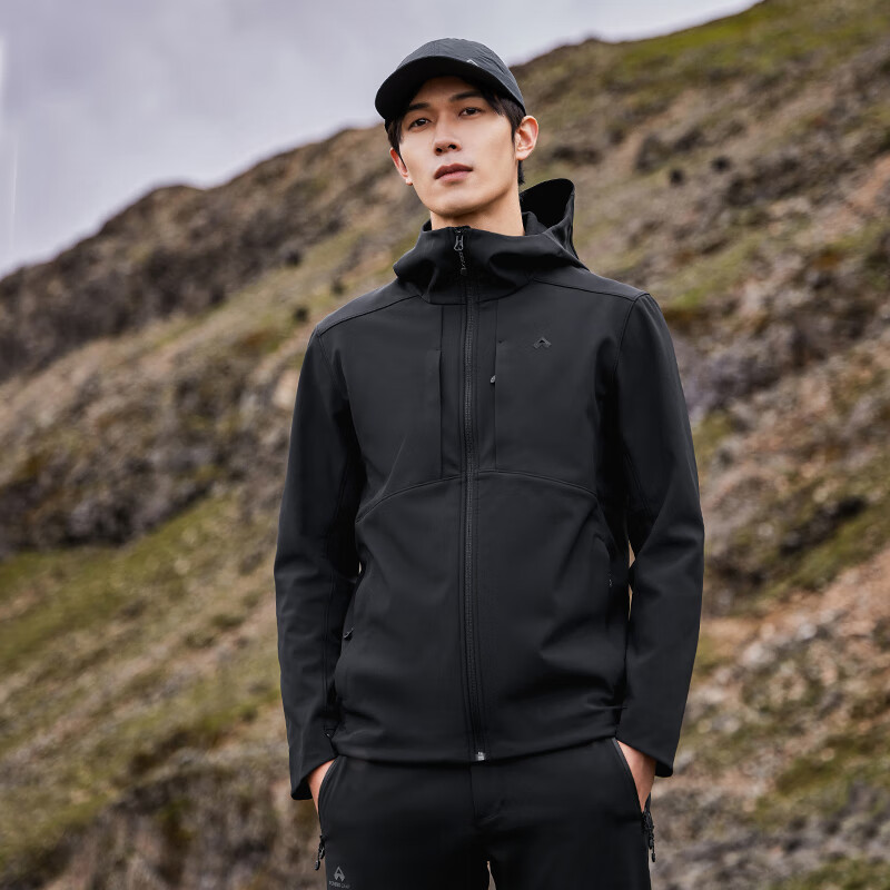 Pathfinder hooded soft shell jacket for men, outdoor sports mountaineering hiking jacket, spring and autumn men's jacket