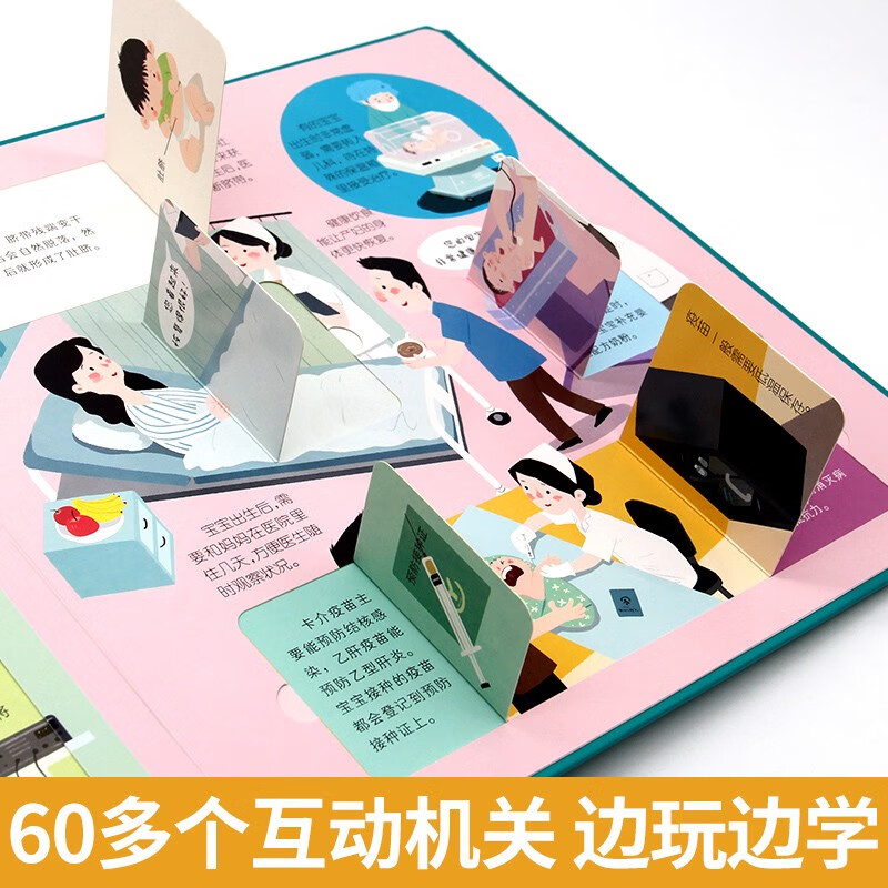 Revealing the 3D Flip Book Hospital 3D Book Children’s 3D 3D Book Popular Science Encyclopedia Picture Book Storybook Manual and Brain Educational Toy Children’s Encyclopedia Comic Version Popular Science Storybook Hospital Panorama Revealed