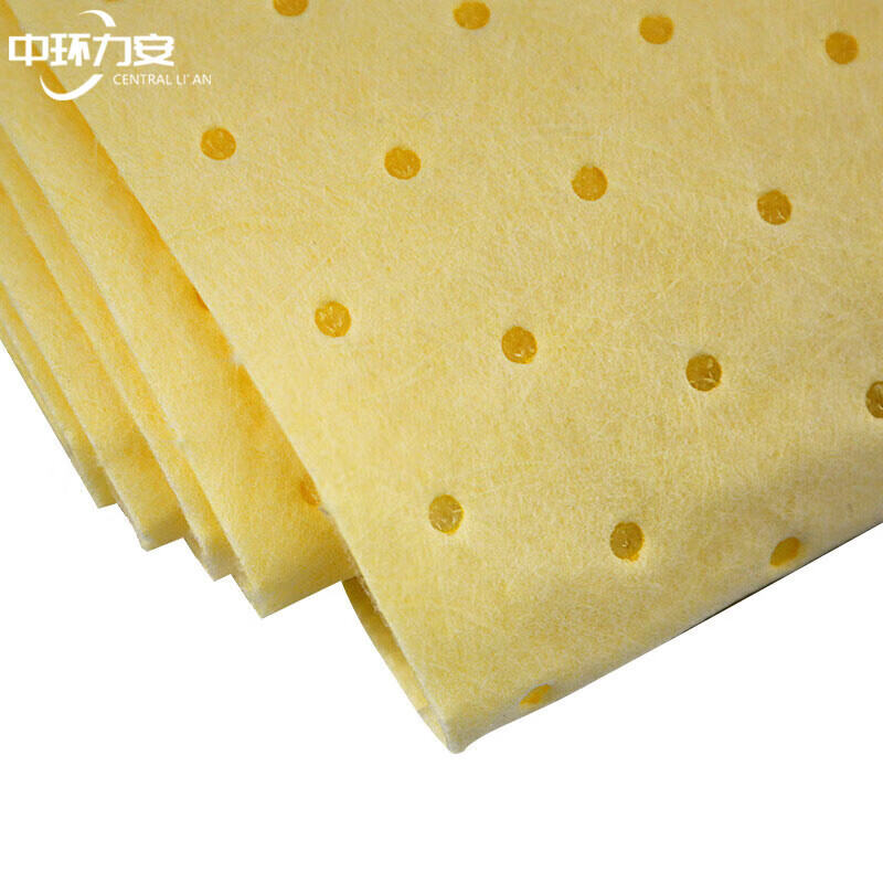 Zhonghuan Lian industrial oil-absorbing cotton liquid-absorbing cotton universal absorbent cotton yellow chemical adsorption 400*500*3mm/10 sheets ZH-1095