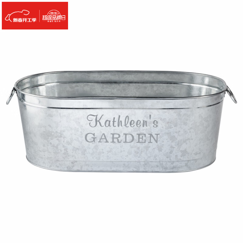 SMVP Ice Bucket Outdoor European Ice Bucket Home Bar Commercial Outdoor Oval Large Ice Bucket Stainless Steel Champagne Bucket Red New Retro Hemp Rope Handle Length 49 Height 24.