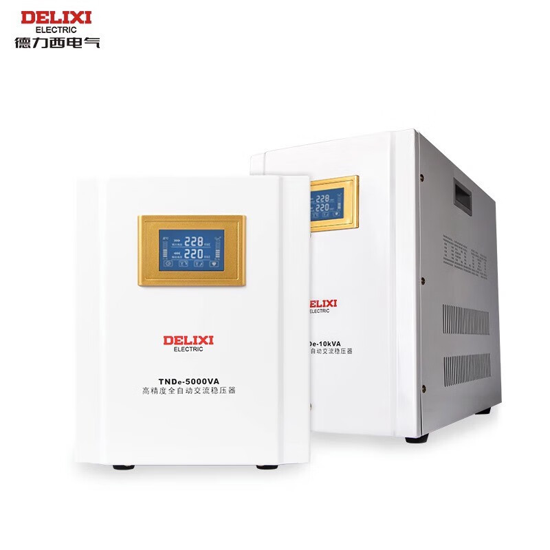 DELIXI ELECTRIC TNDE fully automatic lightning protection single-phase 220V voltage regulator LCD display AC power voltage regulator stabilizer TNDe 10KW TNDE10TM